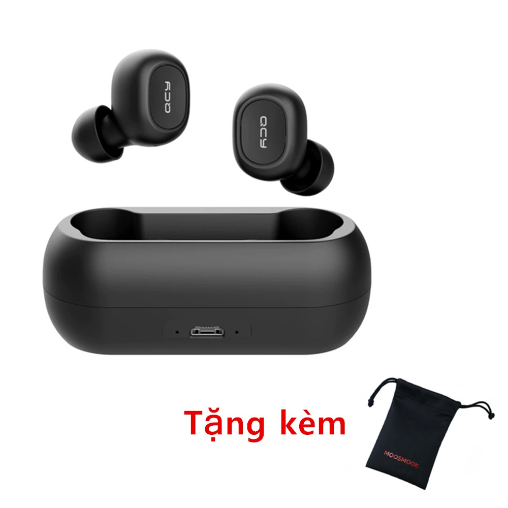 Tai nghe bluetooth QCY T1C Nhét tai không dây mini TWS Tự động kết nối hỗ trợ tùy chỉnh qua ứng dụng Tặng kèm túi đựng