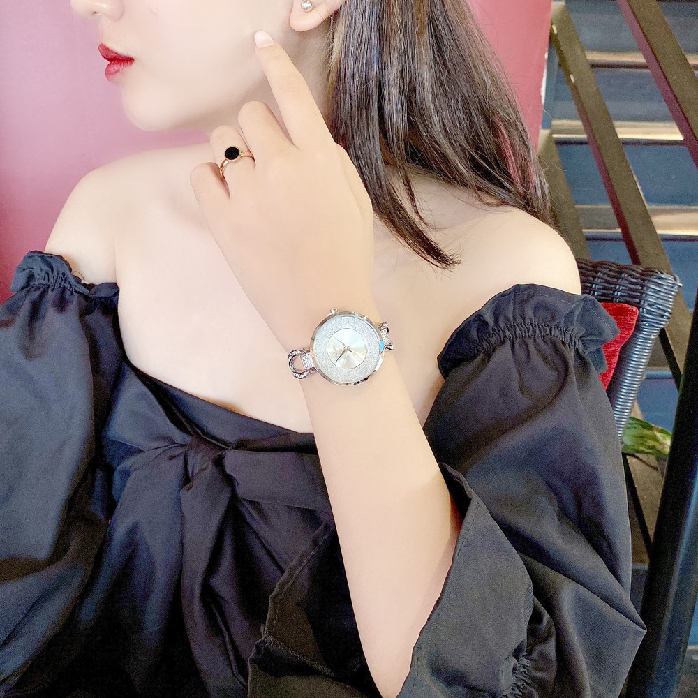 Đồng hồ nữ Julius Hàn Quốc JA-389 dây kim loại đính đá sang trọng