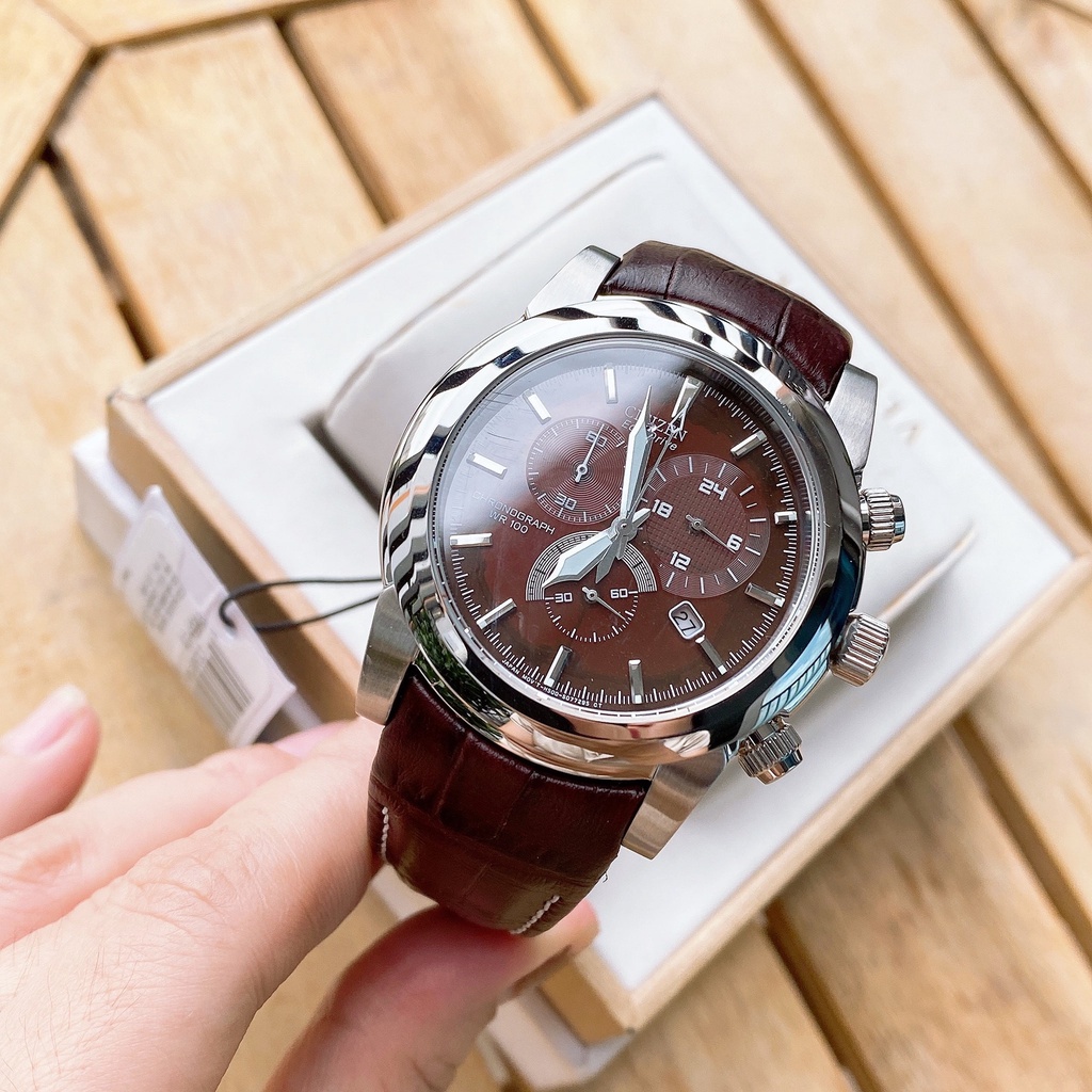 Đồng hồ nam Citizen Eco_Drive  AT0550-11X bản nâu đất cực đẹp.
