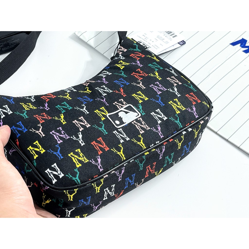 [FREESHIP] TÚI KẸP MLB MONOGRAM CHẤT VẢI POLYESTE HÀN QUỐC CAO CẤP, TÚI THỜI TRANG MÃ MLB2B80 MÀU ĐEN TRẮNG