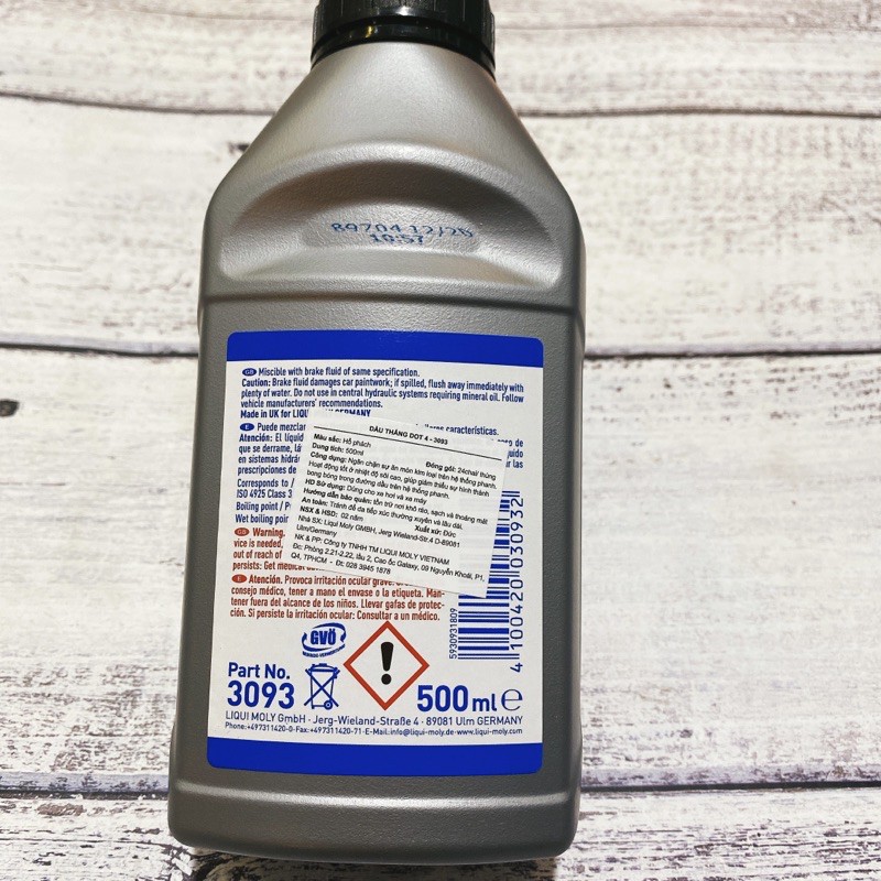 Dầu thắng đĩa, dầu phanh & dầu ly hợp Liqui Moly DOT 4 dành cho xe tay ga và xe số 500ml
