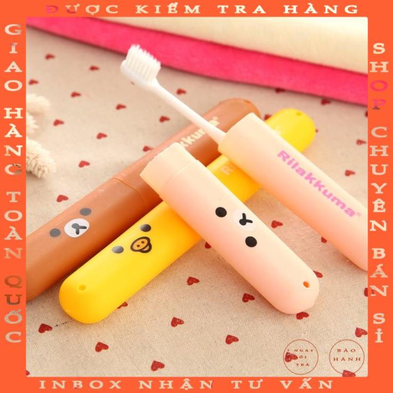 Hộp Đựng Bàn Chải Du Lịch - Hộp Đựng Bàn Chải Đánh Răng Gấu Rilakkuma Đáng yêu 🍉Duashop🍉