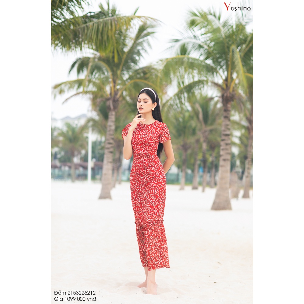 Đầm đi biển maxi đỏ hoa nữ YOSHINO 2153226212
