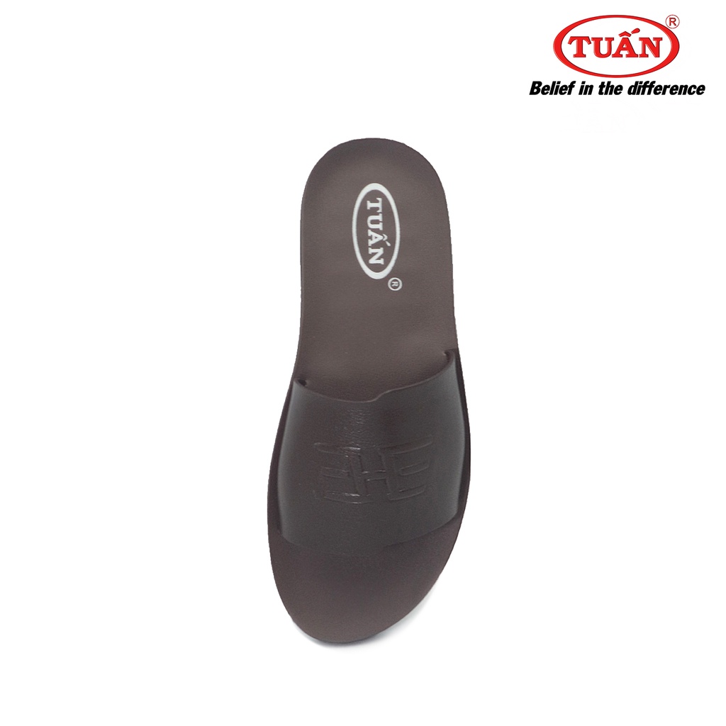 Dép da nam - Dép bảng ngang quai da bò tự nhiên thương hiệu dép da Tuấn DXHU-16H