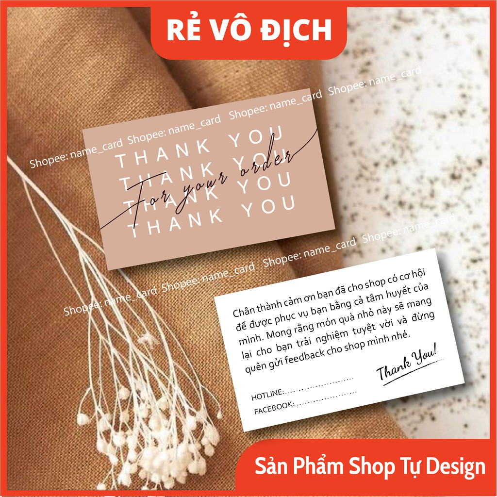 Card cảm ơn, thiệp cảm ơn khách hàng, thank you card rẻ đẹp