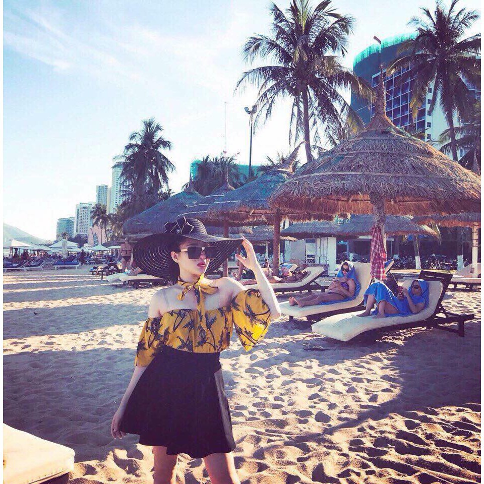 [ xả kho ] HS ÁO TRỄ VAI CÂY DỪA KÈM TURBAN HOT HIT