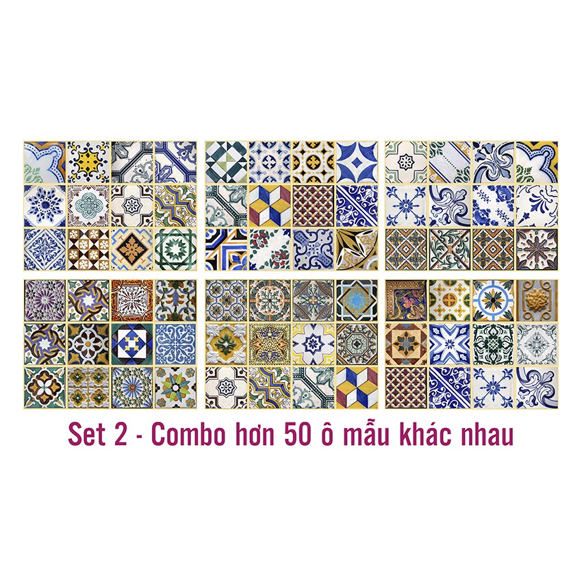 Combo 50 miếng decal gạch bông kt 15x15cm | BigBuy360 - bigbuy360.vn