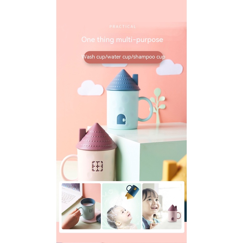 Bộ Cốc Đánh Răng Bằng Nhựa Họa Tiết Hoạt Hình Dễ Thương Cho Cặp Đôi