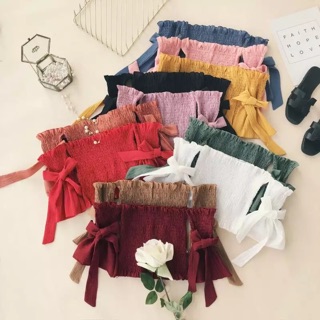 [ORDER] ÁO CROPTOP TRỄ VAI DÁNG ÔM (CÓ ẢNH THẬT)