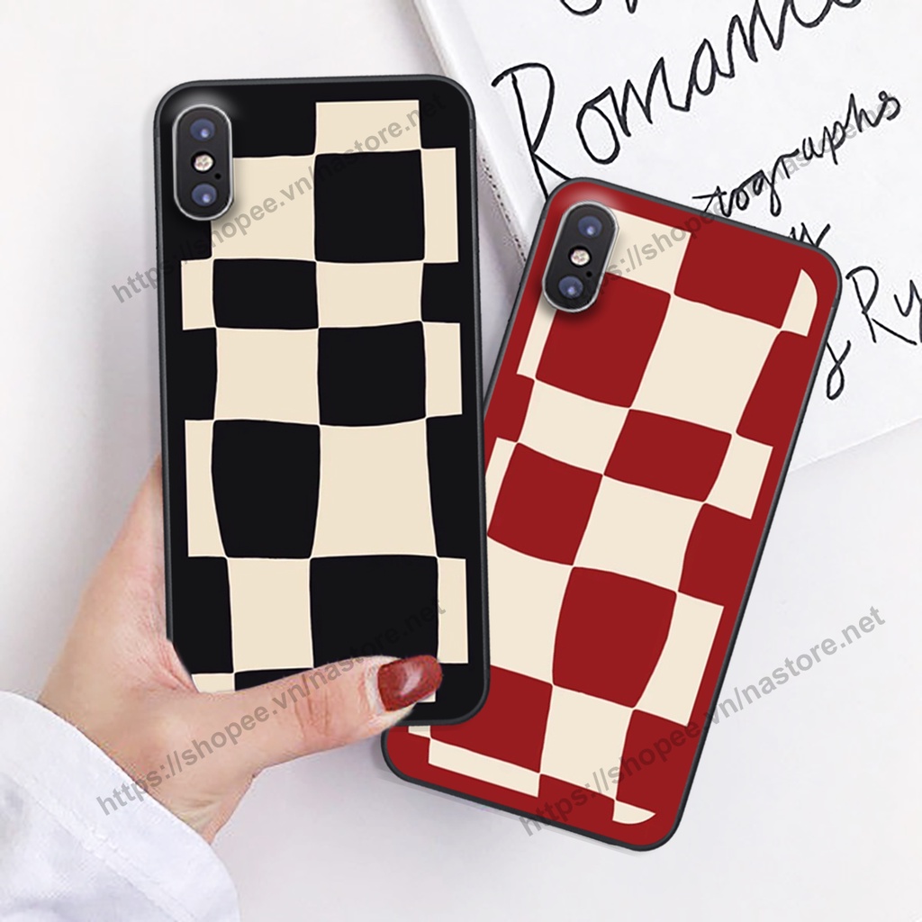 Ốp lưng Iphone X/XS-IPHONE XR-IPHONE XS MAX mặt cười, họa tiết caro đơn giản đẹp cute