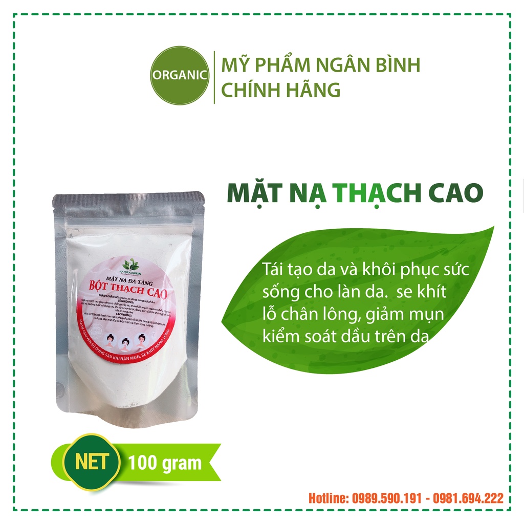 Mặt nạ thạch cao, mặt nạ đá tảng , dùng cho da mụn , sau nặn mụn,giảm sưng tấy, hút nhờn