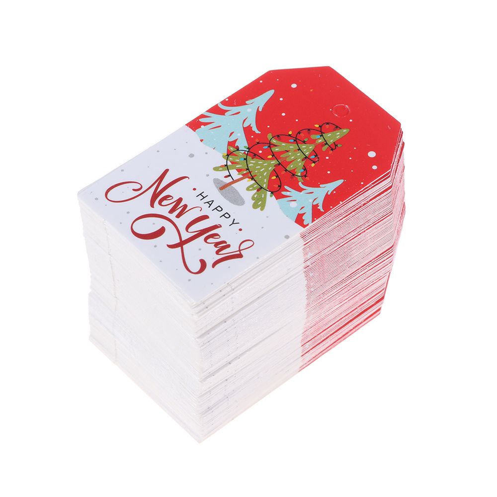 Set 100 Thẻ Giấy Kraft Hình Ông Già Noel Dùng Trang Trí Giáng Sinh Diy