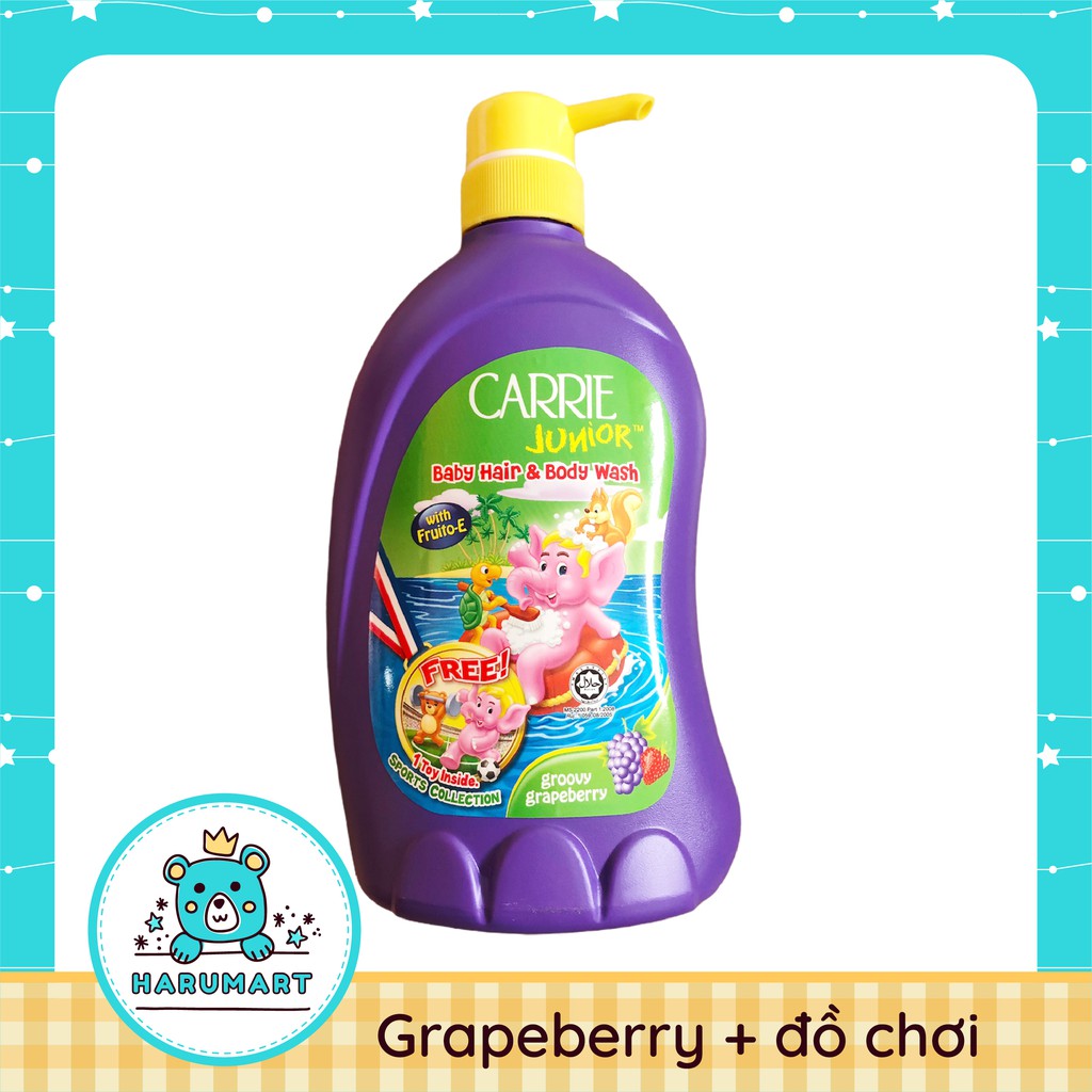 [MẪU MỚI] Sữa tắm gội toàn thân cho bé Carrie Junior hương Cherry/Grapeberry/Tinh chất sữa 700g
