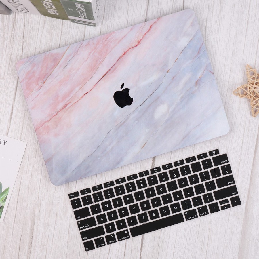 [4-in-1] Ốp Macbook, Case Macbook Hình Đá Granite ( Tặng Lót Bàn Phím Macbook Đen, Nút Bụi , Kẹp Chống Gẫy Sạc)