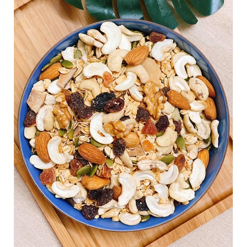 Chỉ 8k/Ngày Ngũ Cốc Granola Nhiều Topping có 8 Loại Hạt (không đường)