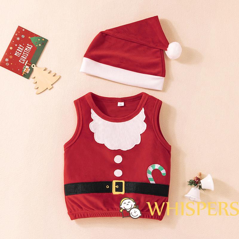 Áo Thun Ba Lỗ + Nón Ông Già Noel Cho Bé