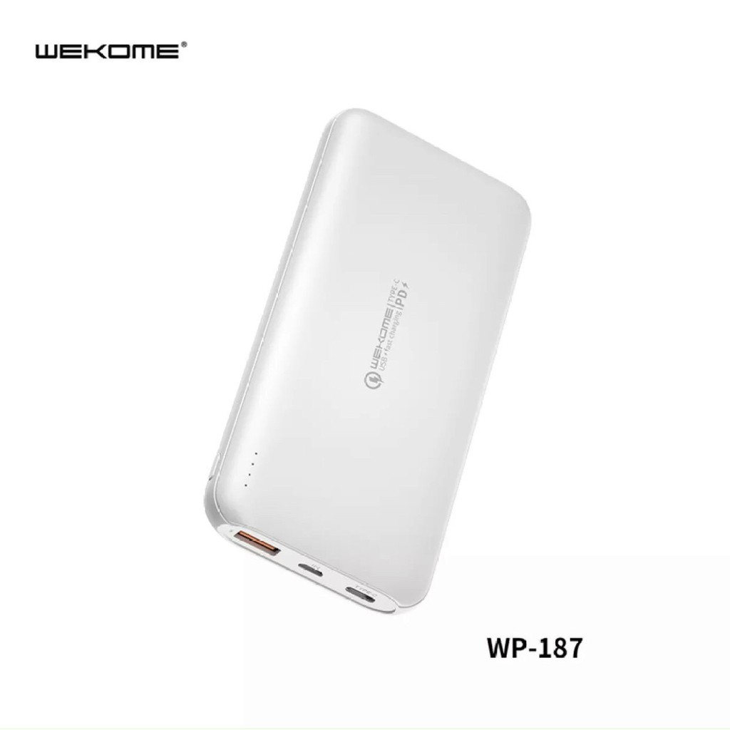 [Hàng Chính Hãng] Pin Sạc Dự Phòng WeKome WP-187 10000 mAh - Sạc Nhanh PD + QC 3.0 - Hai Cổng Vào Tpye C, Micro USB