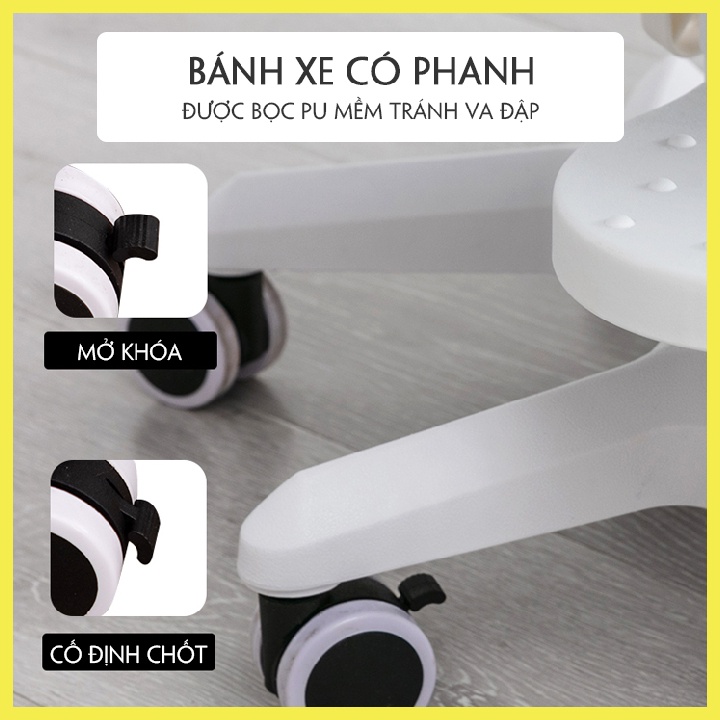 Ghế Học Sinh Tiểu Học Thông Minh Chống Gù Chống Cận Có Để Chân,Tăng Chỉnh Chiều Cao,Đệm 2 Lớp Chống Xẹp Lún