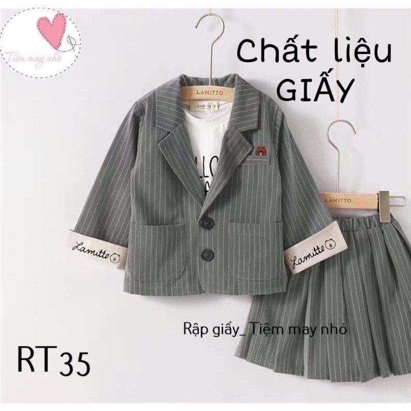 RT35_Rập giấy may vest áo vest 2 lớp cho bé