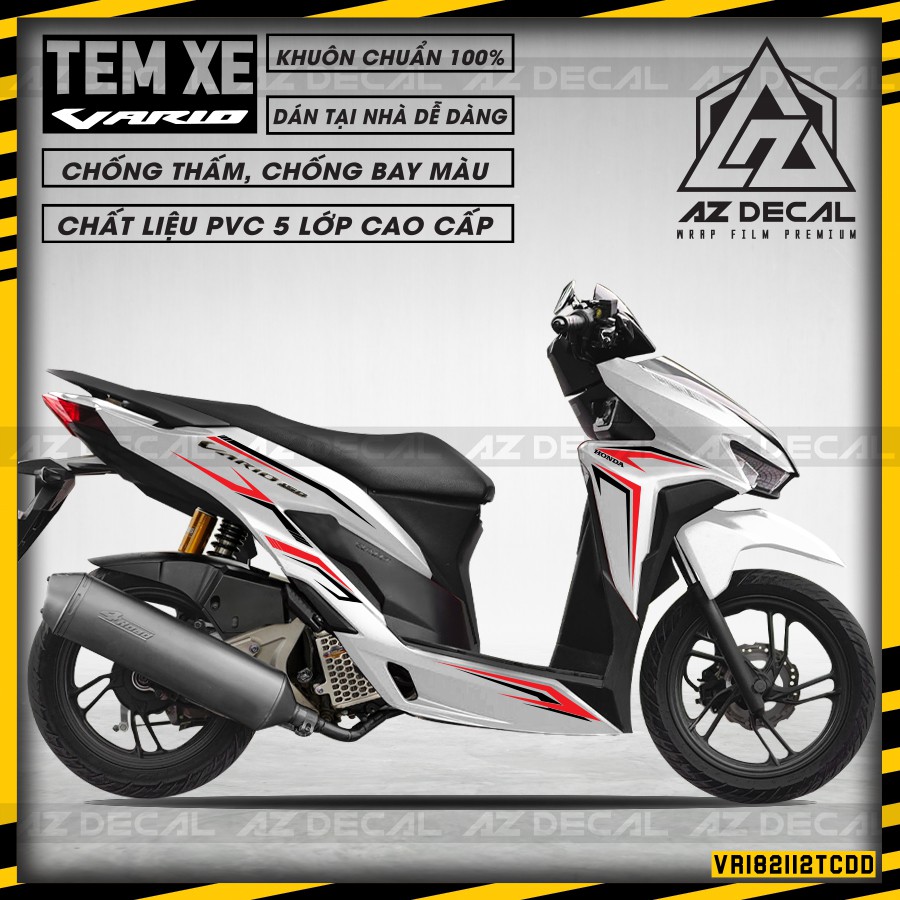Tem Rời Xe Honda Vario 150 Đa Dạng Màu Sắc | VR182112TC | Decal Chế Chất Liệu PVC Chống Thấm Chống Bay Màu
