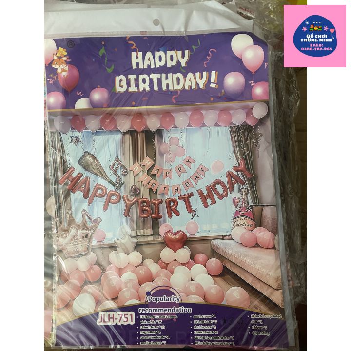 Set Bóng Trang Trí Sinh Nhật Người Thương ( Kèm Phụ Kiện)