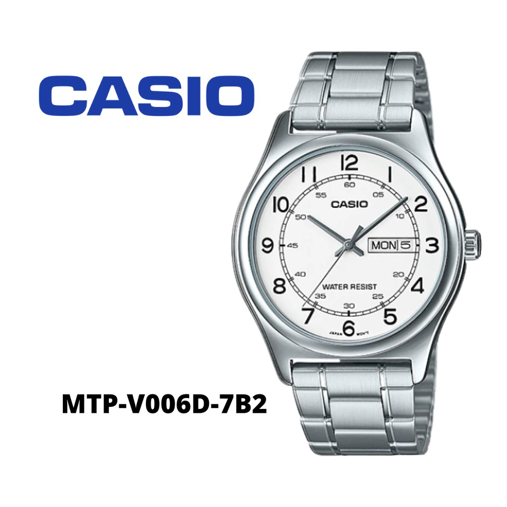 Đồng hồ nam CASIO chính hãng MTP-V006, dây kim loại