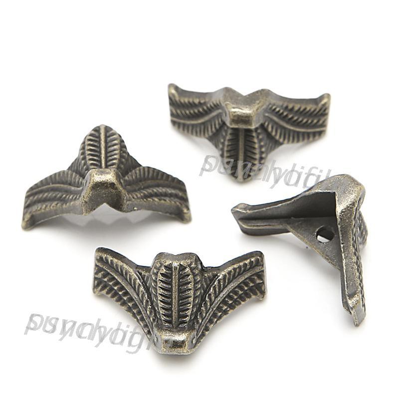 Set 4 Chân Gỗ Bảo Vệ Góc Hộp Gỗ Phong Cách Cổ Điển