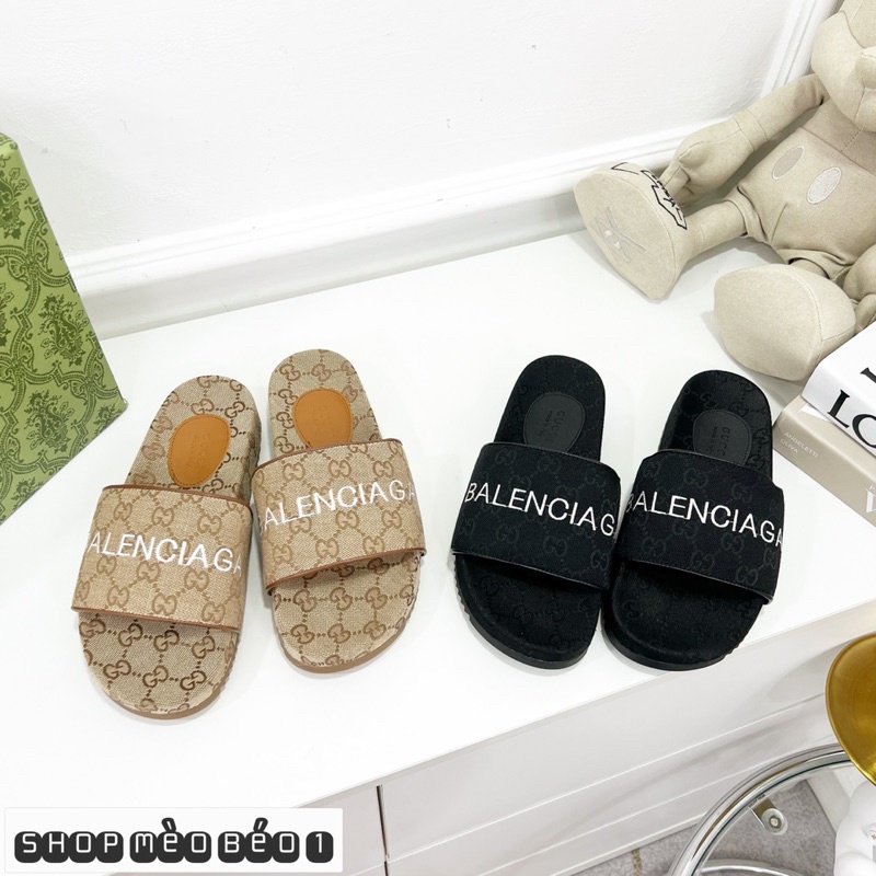 Dép gc balen quai ngang hoạ tiết fullbox