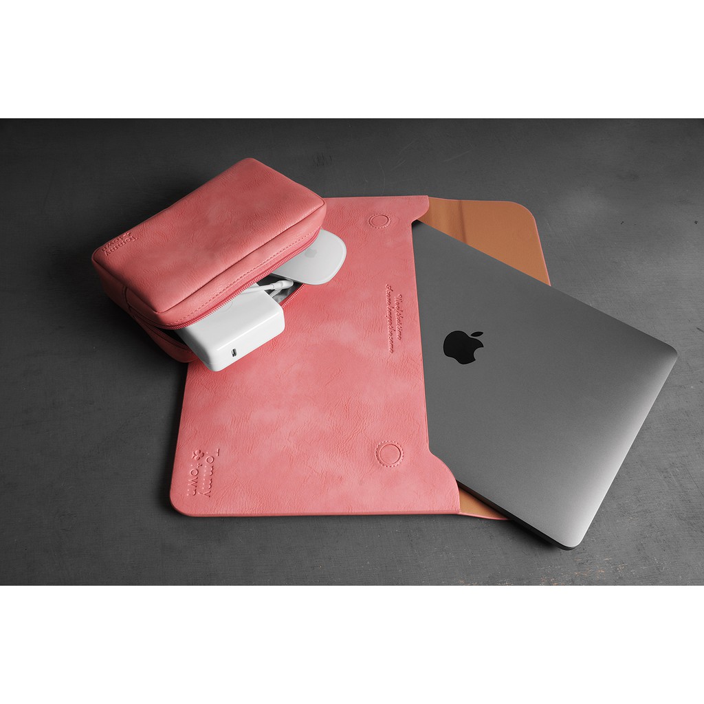 Bao da cao cấp  cho Macbook Tommy Town hồng