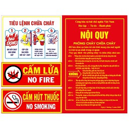 Bộ nội quy, tiêu lệnh pccc, cấm lửa, cấm thuốc cho công ty, nhà trọ