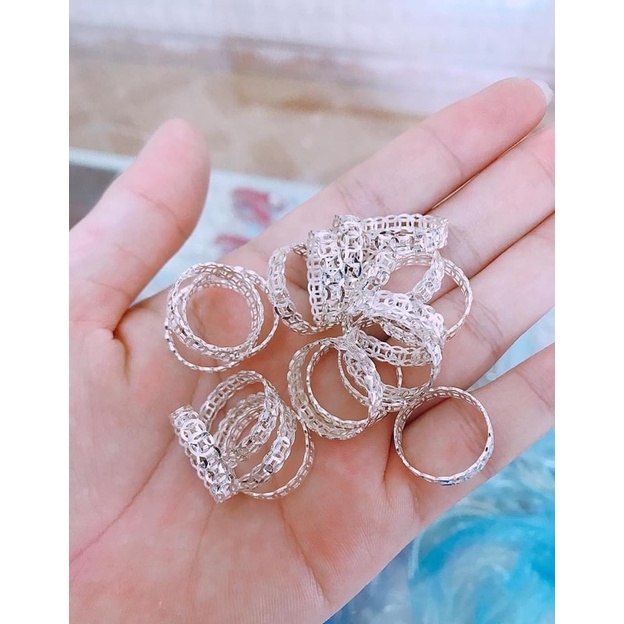 Nhẫn Kim Tiền trơn BNP bạc ta , đơn giản dễ đeo