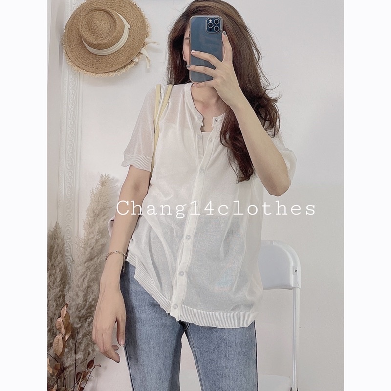 Áo cardigan tay ngăn cổ chữ V thời trang thiết kế mỏng dành cho nữ | BigBuy360 - bigbuy360.vn