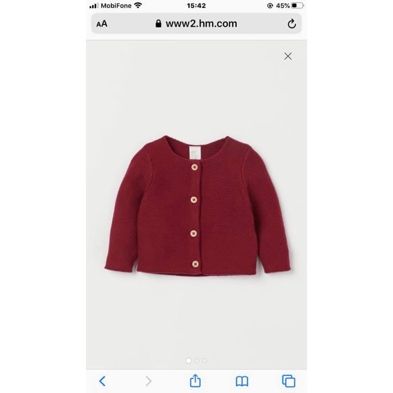 áo khoác cardigan len đỏ đô H&M