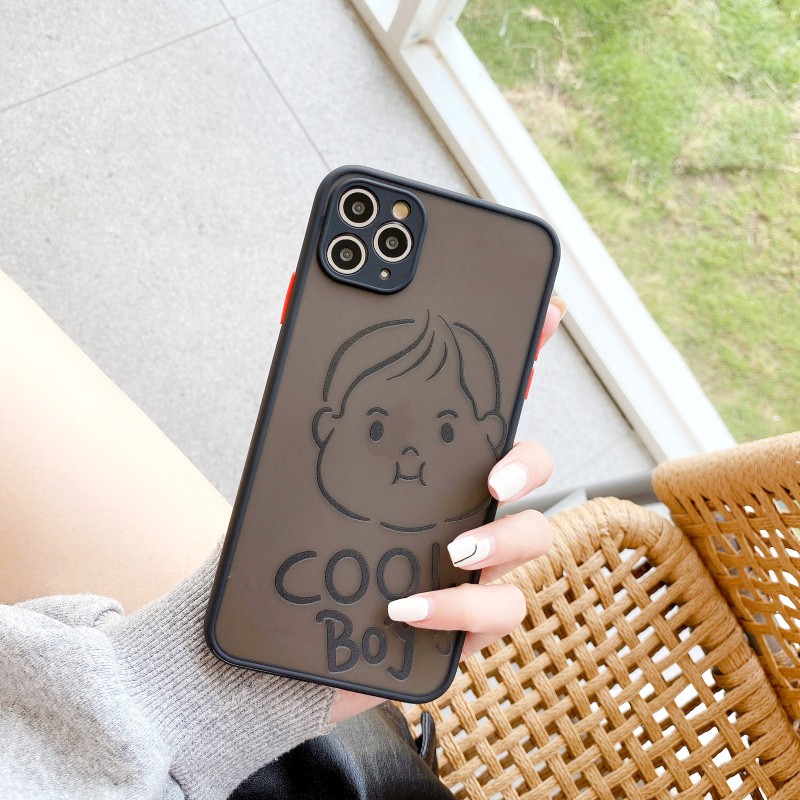Ốp lưng iphone Cool Couple nhám viền nổi cong 5/5s/6/6plus/6s/6splus/7/7plus/8/8plus/x/xr/xs/11/12/pro/max/plus/promax | BigBuy360 - bigbuy360.vn