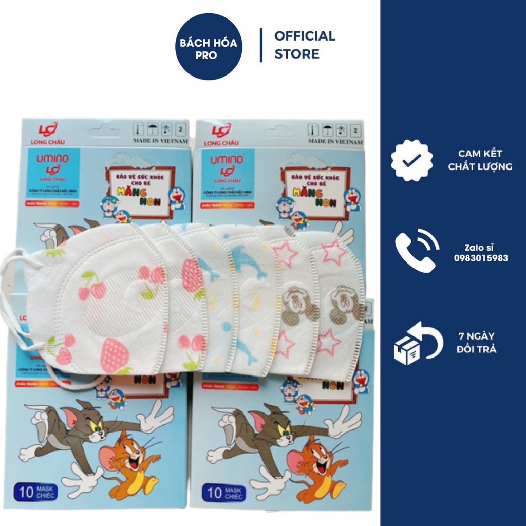 Set 50 -100 Chiếc Khẩu Trang Gấu Mầm Chồi Lá Cho Bé Từ 2-5 Tuổi 3 Lớp Kháng Giọt Bắn, Kháng Khuẩn