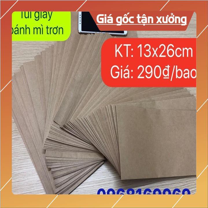 COMBO 100 bao Túi giấy bánh mì kraft Nhật 100gsm