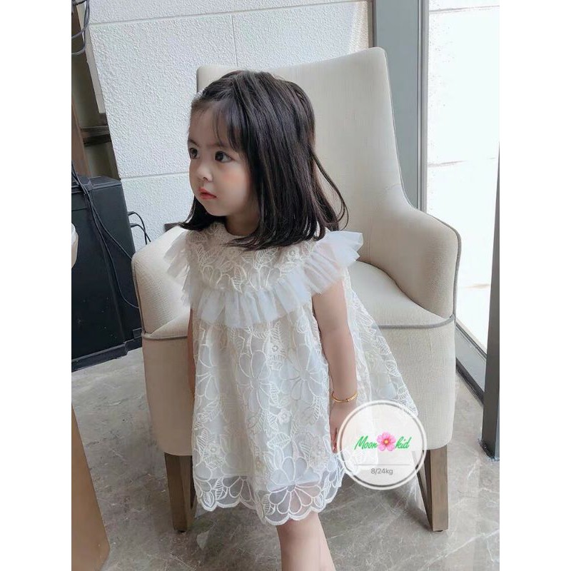 [Mã FAMAYFA2 giảm 10K đơn 50K] Váy ren nổi cho nàng thơ nhí