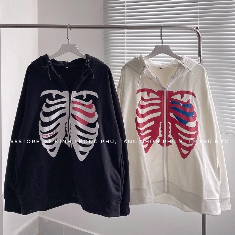 Áo Khoác kéo nỉ chữ Ver Blee màu trắng unisex ảnh thật SSSTore ( nam nữ mặc đều được)