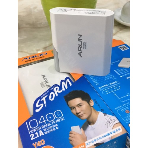 PIN DỰ PHÒNG ARUN 10400mAh Y40 TẶNG CÁP BÁN LẺ GIÁ SỈ