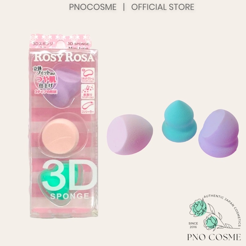 Set mút dặm phấn mini 3D SPONGE ROSY ROSA - Nhật Bản