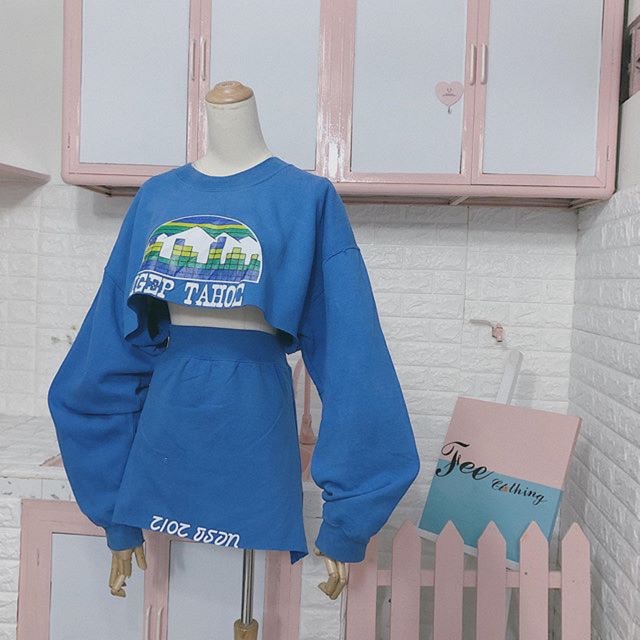 set sweater xanh