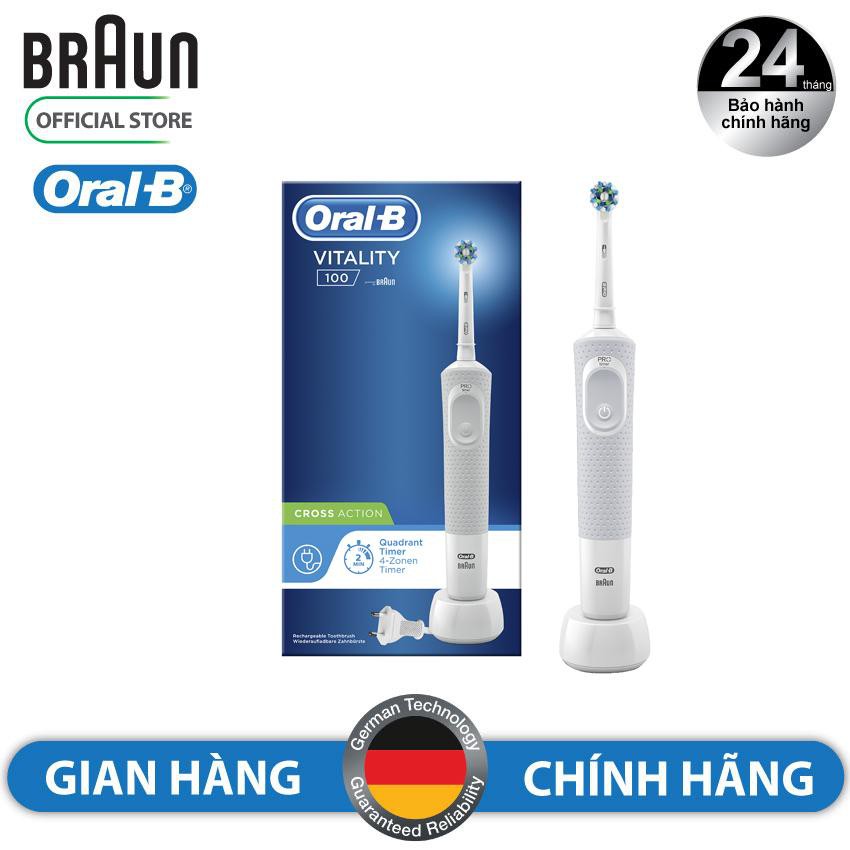 Bàn chải điện Oral - B CrossAction, màu trắng