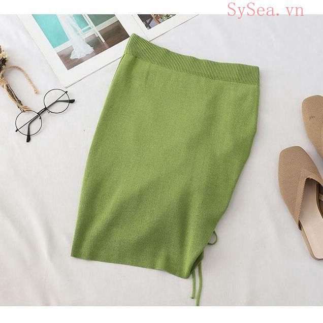 Chân Váy Dệt Kim Lưng Cao Thiết Kế Quyến Rũ Thời Trang Mùa Hè Dành Cho Nữ