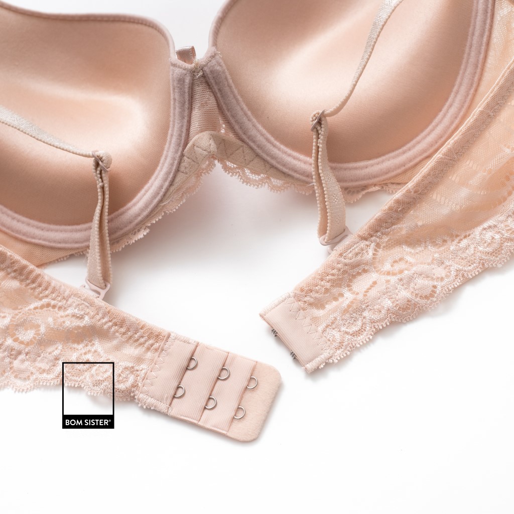 Áo lót mút vừa chất thun lạnh lưng ren màu trơn cúp xéo có gọng nâng ngực tự nhiên BOM SISTER A1309 | BigBuy360 - bigbuy360.vn