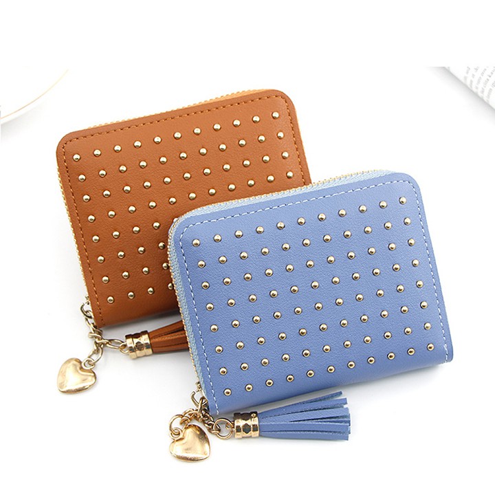 Ví nữ ngắn cầm tay đinh tán thời trang 2488 diệu shop