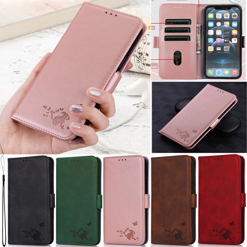 Bao da điện thoại PU mềm nắp gập khóa từ tính dạng ví cho Samsung Galaxy S8+ S7 Edge J3 2017 J330 J5 2017 J730