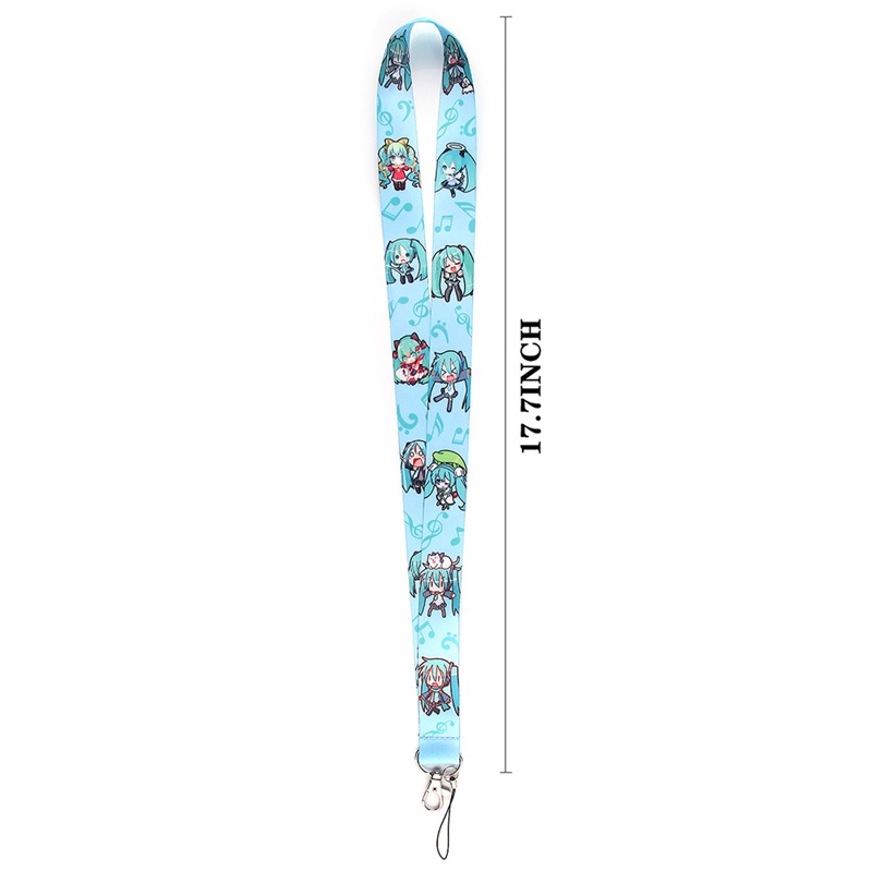 Dây Đeo Cổ Gắn Điện Thoại/Chìa Khóa/Thẻ ID In Hình Hatsune Miku