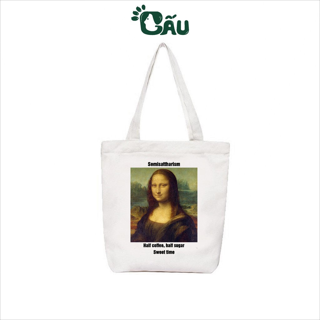 Túi tote Gấu194 vải bố canvas cao cấp mềm mịn - Nàng mona lisa