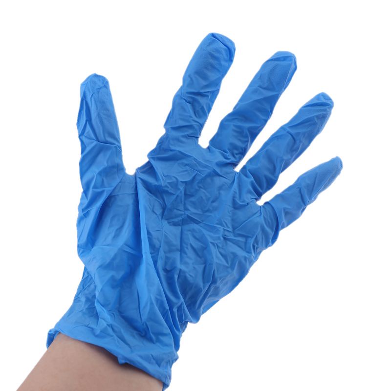 Set 100 Găng Tay Nitrile Màu Xanh Navy Chống Nước Dùng Một Lần An Toàn