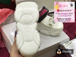Dép gấu đính đá đế bự 9cm ORDER ( kèm video + ảnh thật )
